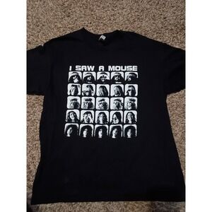 Gildan Mens I Saw A Mouse 80s Hair Metal Band Graphic T-Shirt Black Cotton